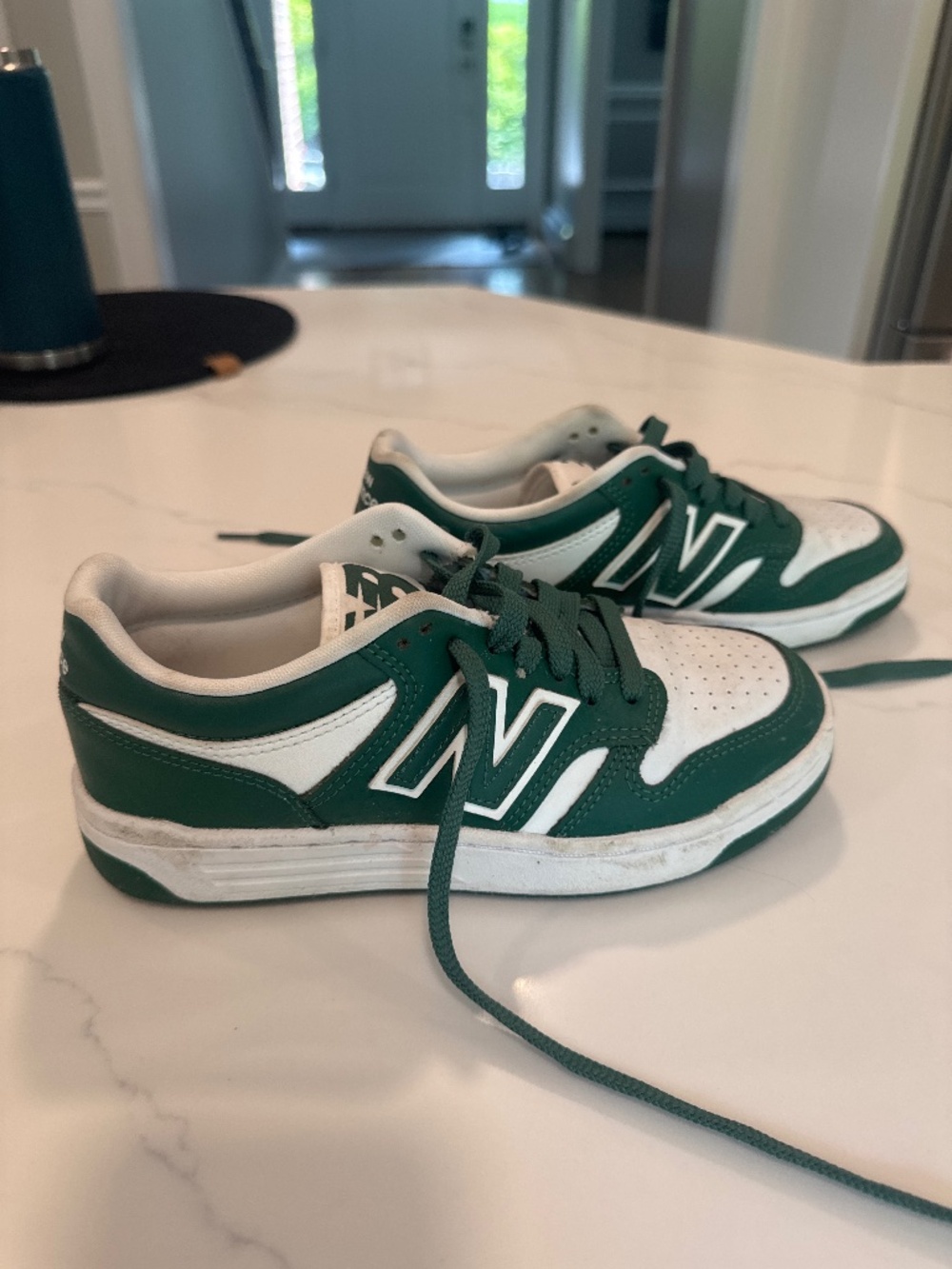 New Balance 480 kids/grade-school sneakers in green and white